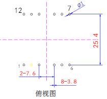 T-BJ022-1 推荐焊盘（仅做为产品信息参考，详细信息请联系官方客服确认）