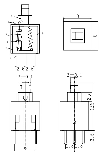 8X8自锁尺寸图