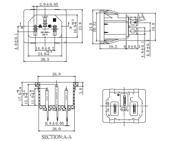 DB-14-2CF尺寸图